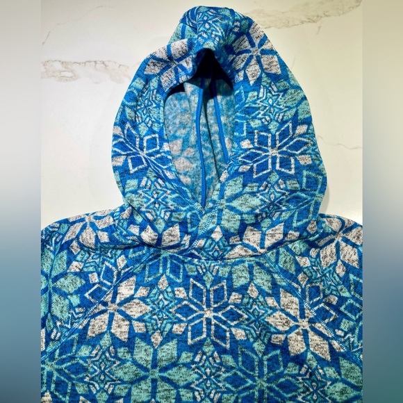 TALBOT Fleece Hoodie, Long Sleeve, Blue/Turquoise Size L - Picture 11 of 13